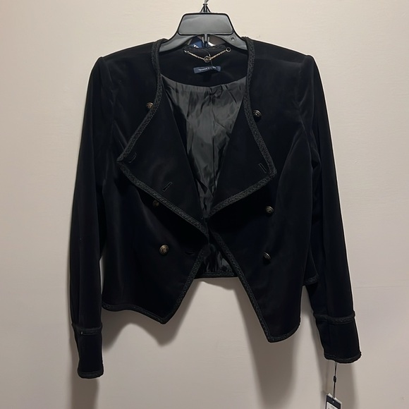 Tommy Hilfiger asymmetric velvet military jacket